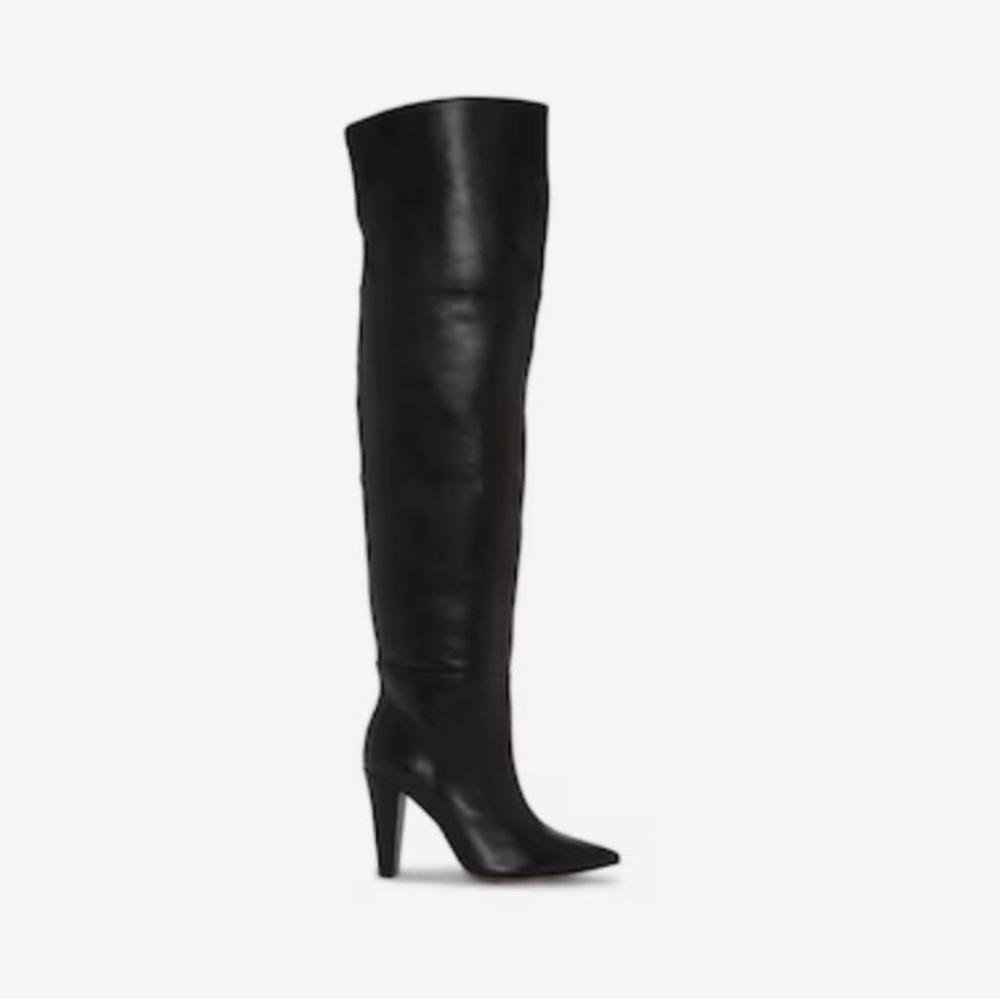 Vince Camuto Black Over-the-Knee Leather Boots - WIDE CALF